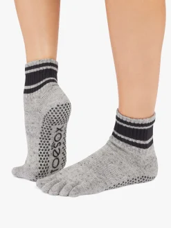 Discount YOGAMA02 ToeSox Full Toe Melody Grip Socks - Grey Speckle