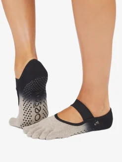 Clearance YOGAMA02 ToeSox Full Toe Mia Grip Socks - Shitake Ombre