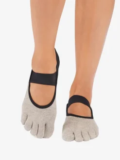 Clearance YOGAMA02 ToeSox Full Toe Mia Grip Socks - Shitake Ombre