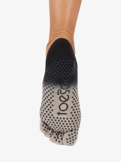Clearance YOGAMA02 ToeSox Full Toe Mia Grip Socks - Shitake Ombre
