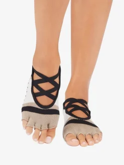 Sale YOGAMA02 ToeSox Half Toe Elle Grip Socks - Shitake Ombre