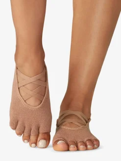 Best YOGAMA02 Toesox Half Toe Elle Grip Socks - Natural