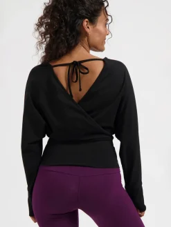 Best URBANG01 Urban Goddess Ala Long Sleeve Yoga Top - Onyx Black