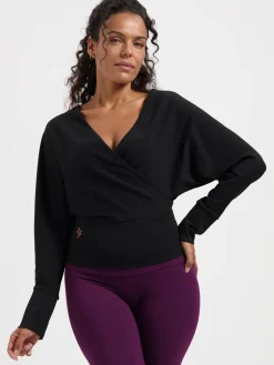 Best URBANG01 Urban Goddess Ala Long Sleeve Yoga Top - Onyx Black