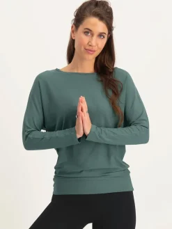 New URBANG01 Urban Goddess Budhi Long Sleeve Yoga Top - Forest