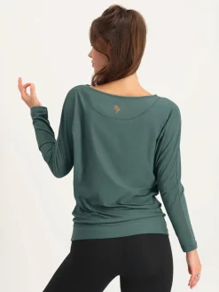 New URBANG01 Urban Goddess Budhi Long Sleeve Yoga Top - Forest