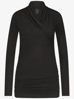 Hot URBANG01 Urban Goddess Good Karma Long Sleeve Yoga Top - Onyx Black
