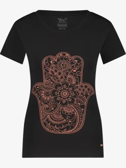 Online URBANG01 Urban Goddess Hamsa Core Yoga Tee - Onyx Black