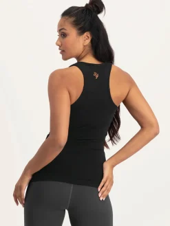 New URBANG01 Urban Goddess Hamsa Core Yoga Tank - Onyx Black