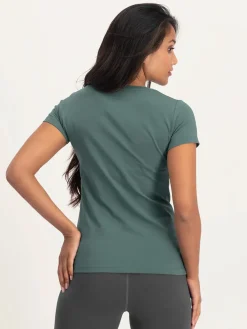 Hot URBANG01 Urban Goddess Hamsa Core Yoga Tee - Forest