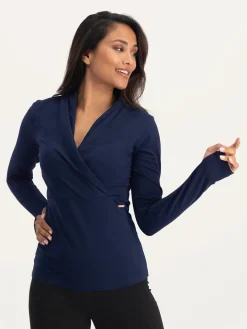 Discount URBANG01 Urban Goddess Ishtar Long Sleeve Yoga Top - Midnight