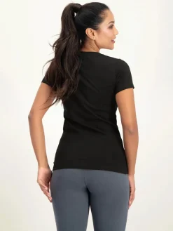 Discount URBANG01 Urban Goddess Namaste Core Yoga Tee - Onyx Black