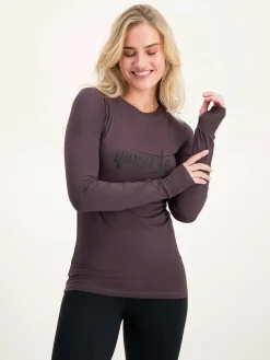 Best URBANG01 Urban Goddess Namaste Long Sleeve Yoga Top - Berry