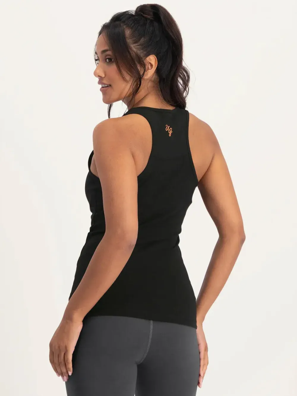 Discount URBANG01 Urban Goddess OM Core Yoga Tank - Onyx Black