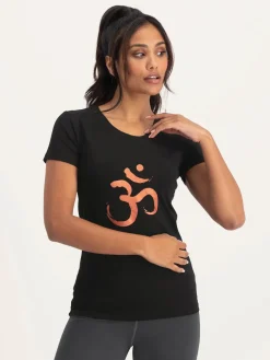 Best URBANG01 Urban Goddess OM Core Yoga Tee - Onyx Black