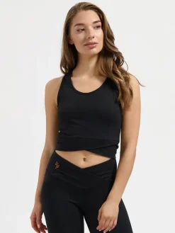 URBANG01 Urban Goddess Sati Crop Yoga Tank - Onyx Black