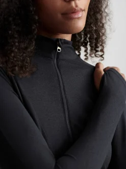 Clearance VARLEY01 Varley Always Warm Base Layer Half Zip - Black Marl