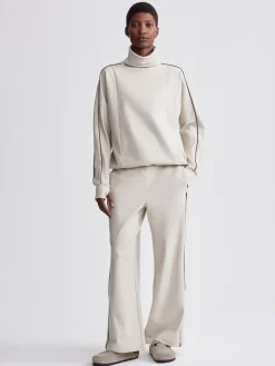VARLEY01 Varley Ariana High Neck Midlayer - Cement Marl/Bitter Chocolate