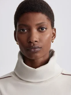 VARLEY01 Varley Ariana High Neck Midlayer - Cement Marl/Bitter Chocolate