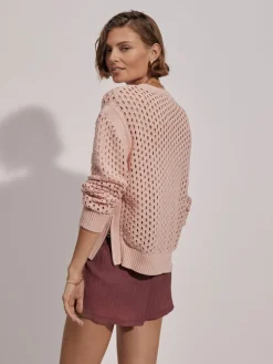 Outlet VARLEY01 Varley Hains Knit Crew - Rose Smoke