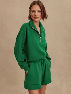 Online VARLEY01 Varley Hawley Half Zip Sweat - Verdant Green