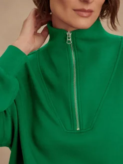 Online VARLEY01 Varley Hawley Half Zip Sweat - Verdant Green