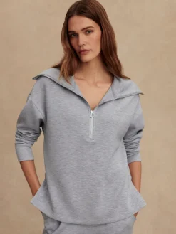 Clearance VARLEY01 Varley Larson Half Zip Sweat - Mid Blue Marl