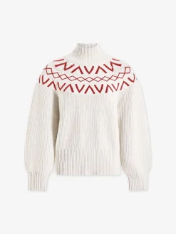 Hot VARLEY01 Varley Marcie Fairisle Yoke Knit Sweater - Silver Birch