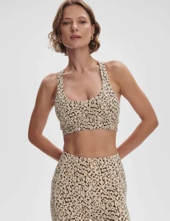 Clearance VARLEY01 Varley Move Selma Bra - Almond Abstract Leopard