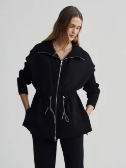 New VARLEY01 Varley Palen Longline Zip Through - Black