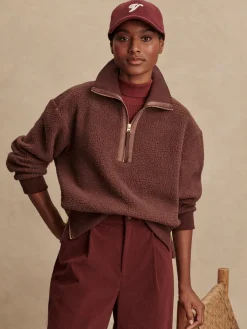 Best VARLEY01 Varley Roselle Half Zip Fleece - Deep Mahogany