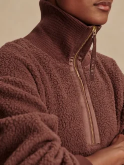 Best VARLEY01 Varley Roselle Half Zip Fleece - Deep Mahogany