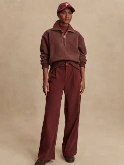 Best VARLEY01 Varley Roselle Half Zip Fleece - Deep Mahogany