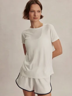 Online VARLEY01 Varley Saskia Seamless Longline Tee - White