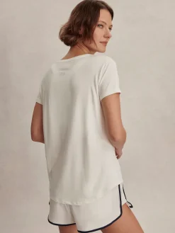 Online VARLEY01 Varley Saskia Seamless Longline Tee - White