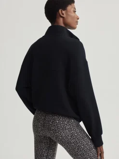 New VARLEY01 Varley Sian Cropped Half Zip Midlayer - Black