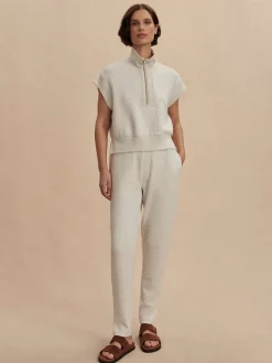 New VARLEY01 Varley The Slim Zip Hem Pant 29.5 - Ivory Marl