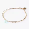 Online WANDER01 Wanderlust Gold & Silk Sea Glass Chalcedony Bracelet