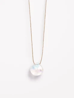 WANDER01 Wanderlust Life Fine Cord Necklace - Rainbow Moonstone