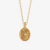 WANDER01 Wanderlust Life Gold Chain Pendant Necklace - Moonstone Navicella