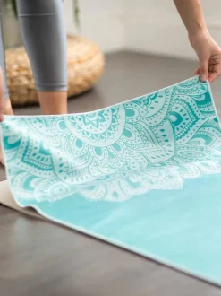Clearance YDLAB01 Yoga Design Lab Yoga Mat Towel - Mandala Turquoise