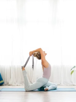 Clearance LOYALE01 Yogamatters Organic Cotton Chambray D-ring Yoga Belt